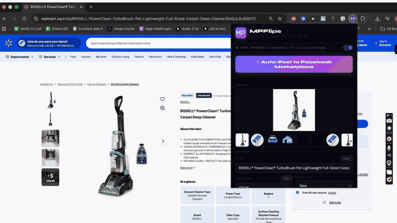 MPFlips auto-filling Facebook Marketplace